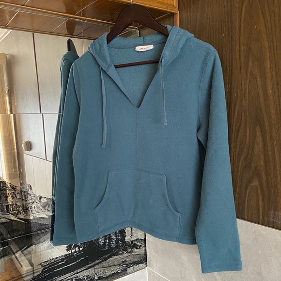 Cache Creek teal fleece hooded sweater - Picture 2 of 5